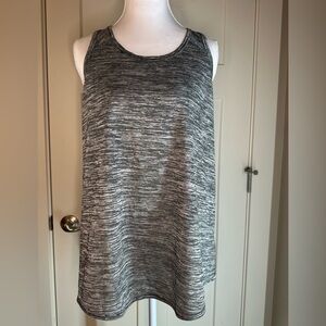 Danskin Now Nola Racerback Swing Tunic Tank • Charcoal Gray Marled • M (8–10)